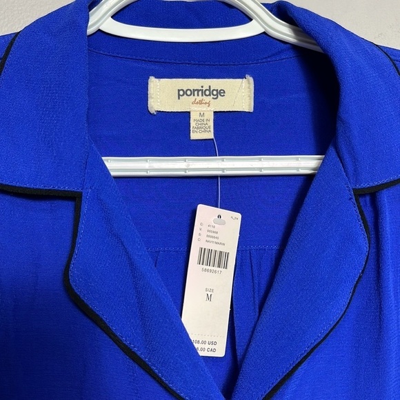Anthropologie Porridge Rochelle  blue blouse size Medium - Picture 3 of 5